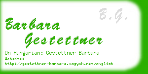 barbara gestettner business card